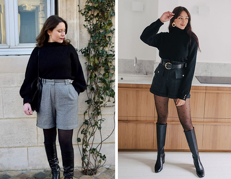 Short + bottes hautes : l'évidence en hiver !